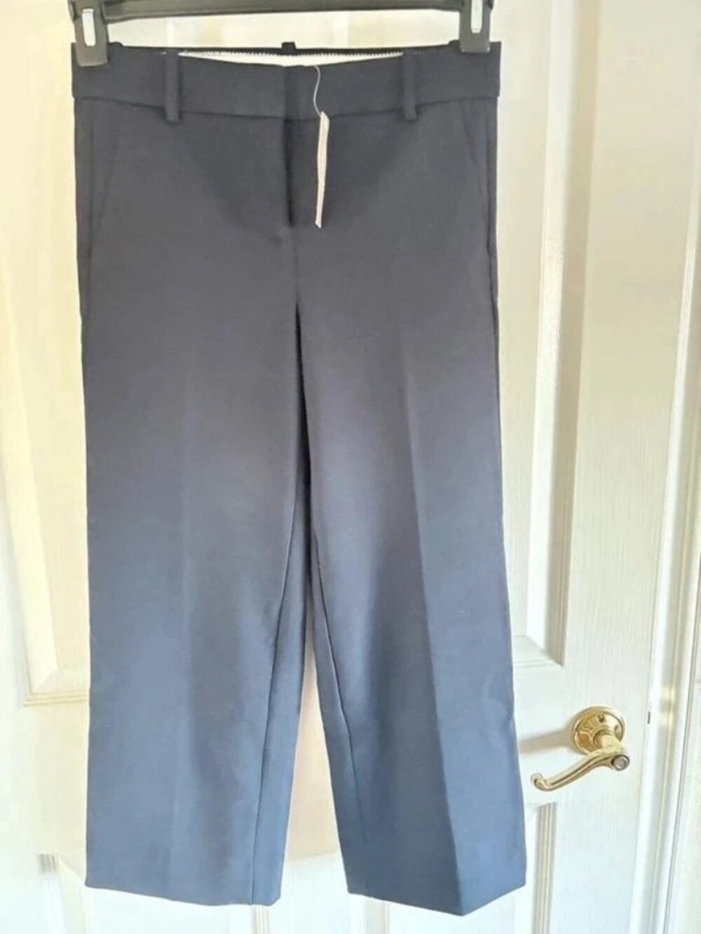 J.Crew 365 Cropped Wide Leg Pant Navy Size 2P Petite NWT 100% Wool